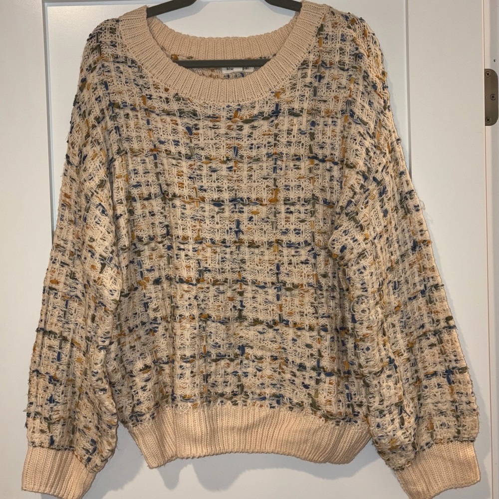 Blu Pepper Textured Knit Sweater